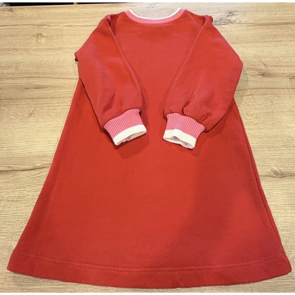 Hanna Anderson girls french terry dress sweatshirt poppy pink and orange 4 - Picture 3 of 9